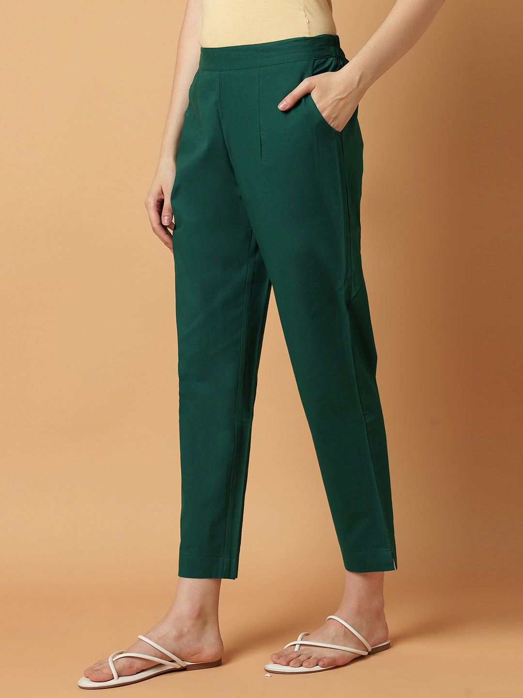 Bottle-Green Premium Cotton Pant