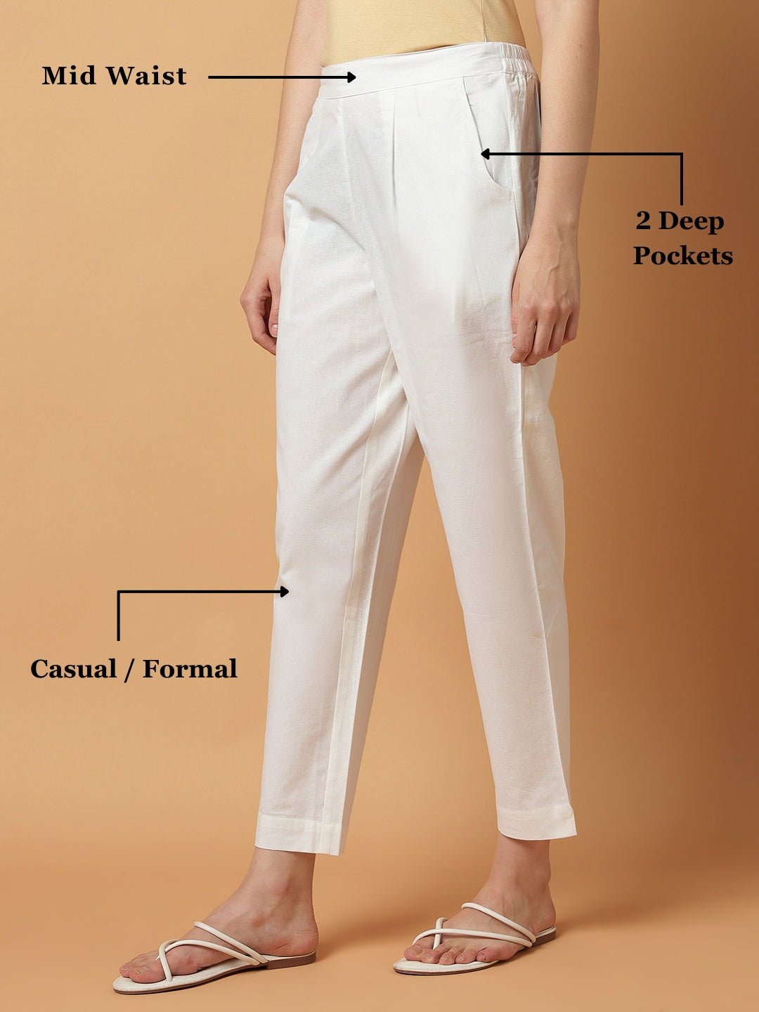 White Premium Cotton Trouser