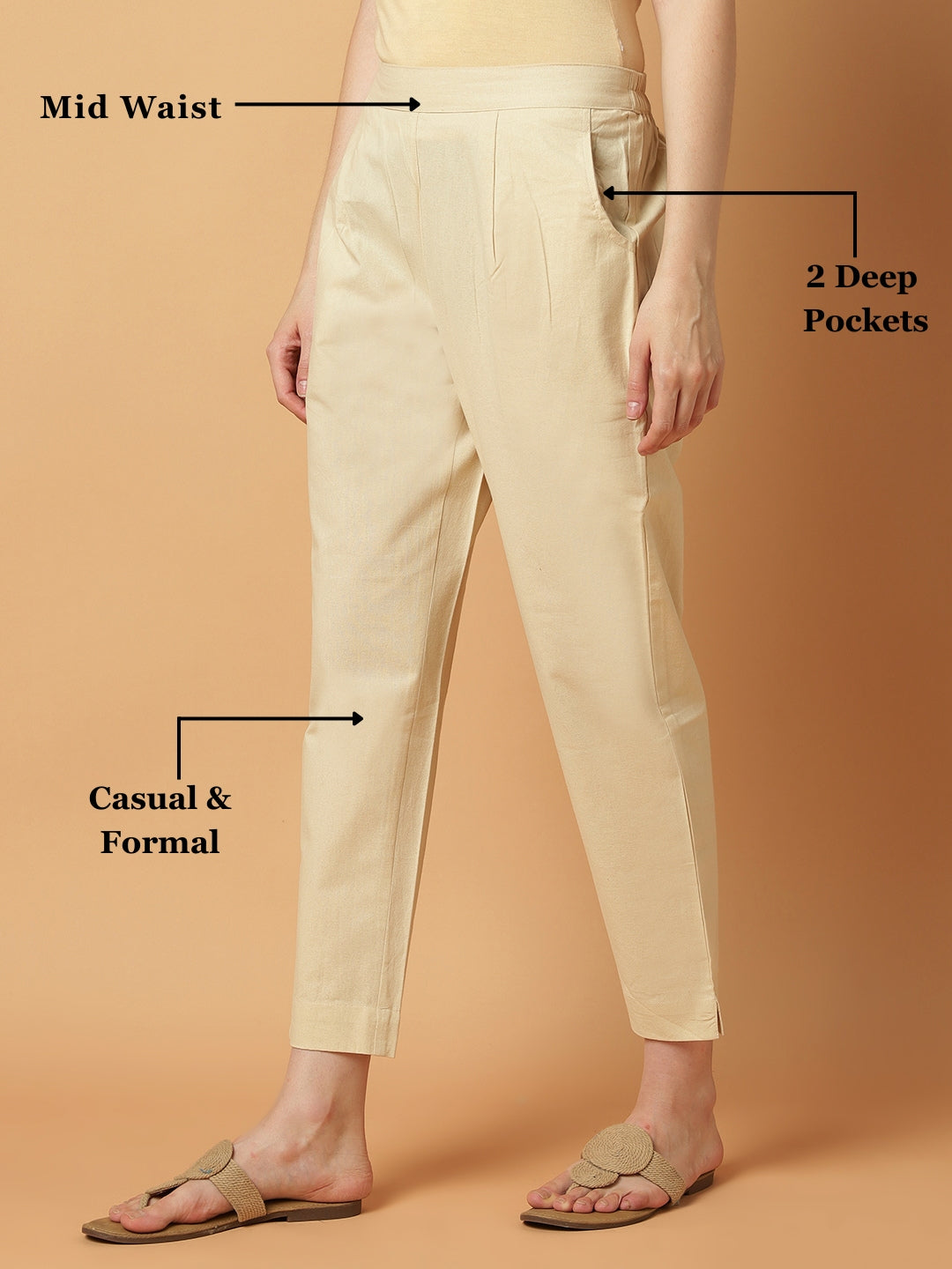 Beige Premium Cotton Pant