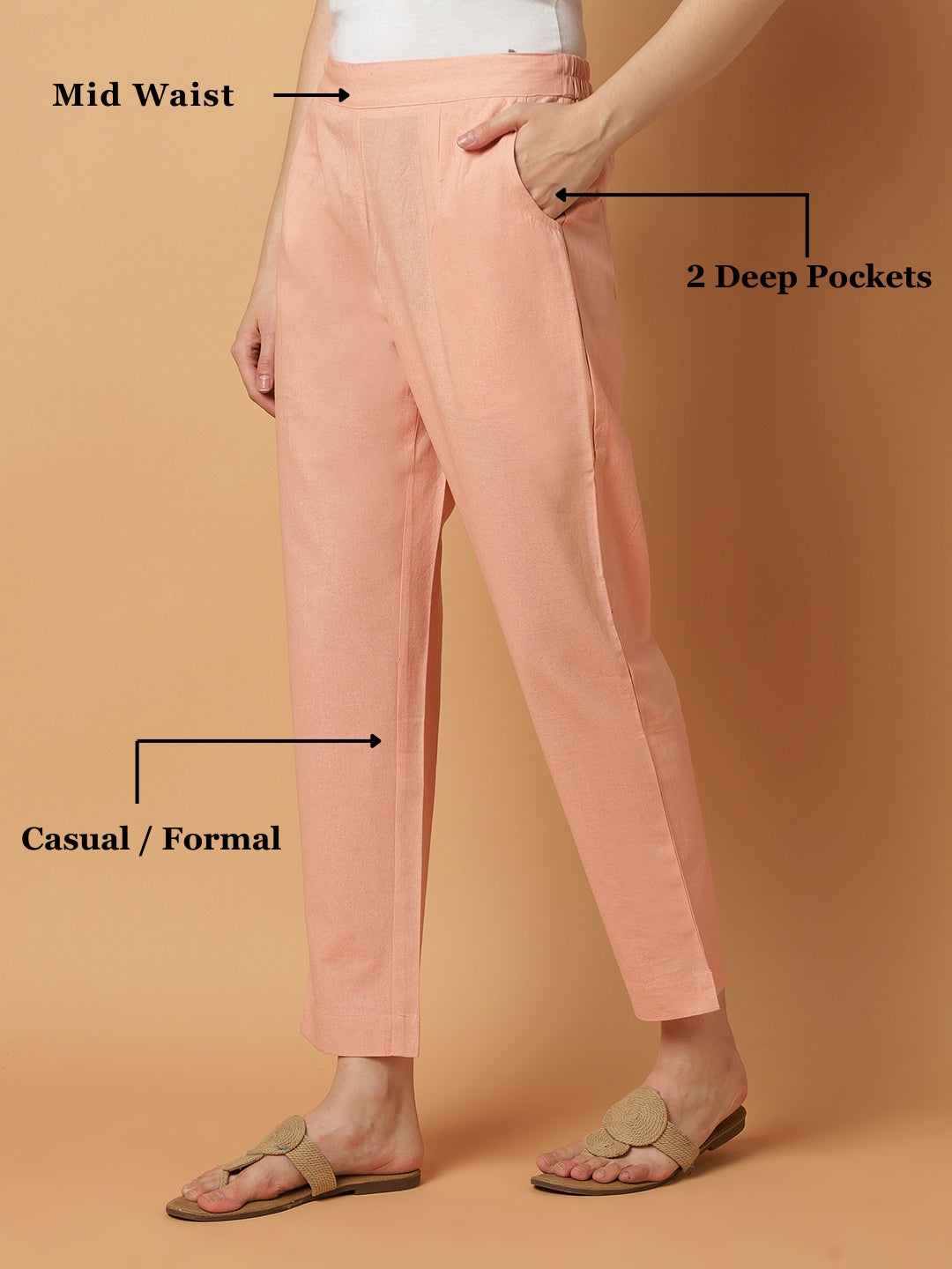 Peach Premium Cotton Trouser