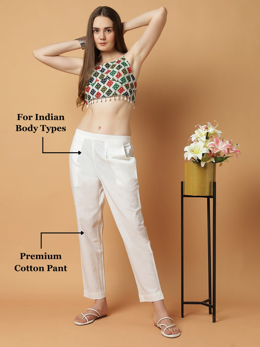 White Premium Cotton Trouser