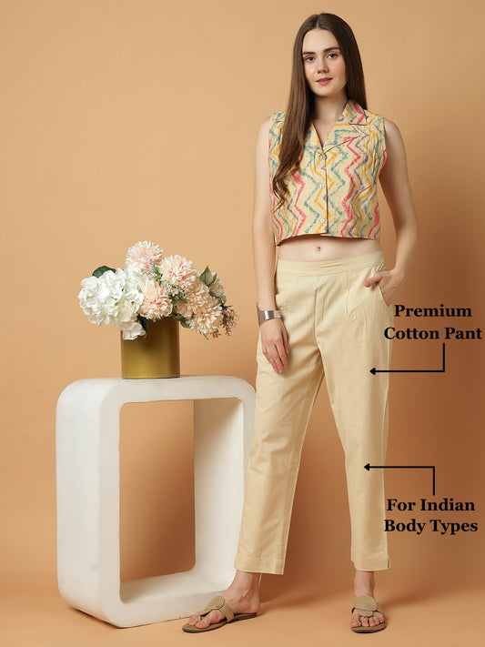Beige Premium Cotton Pant