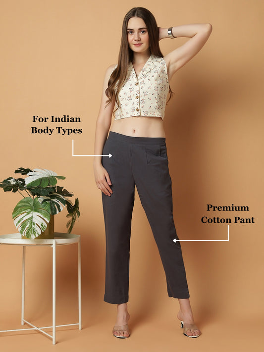 Cement-Grey Premium Cotton Pant