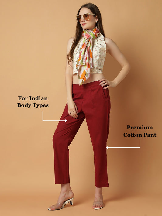 Maroon Premium Cotton Pant