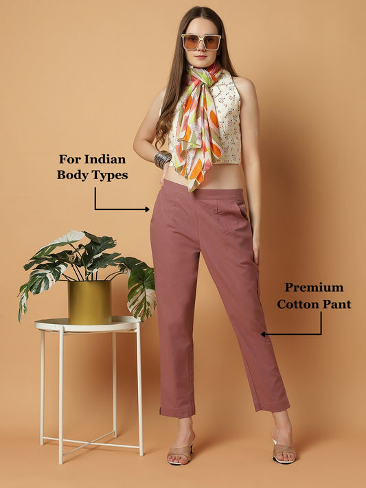 Rose-Taupe Premium Cotton Pant