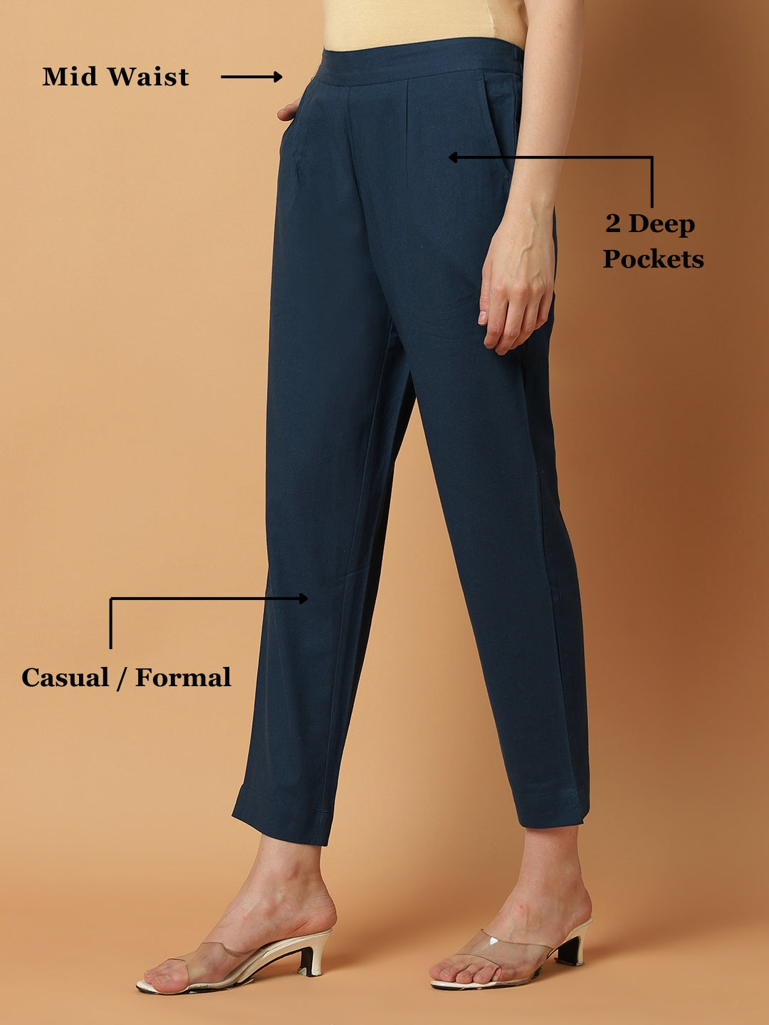Peacock-Blue Premium Cotton Pant