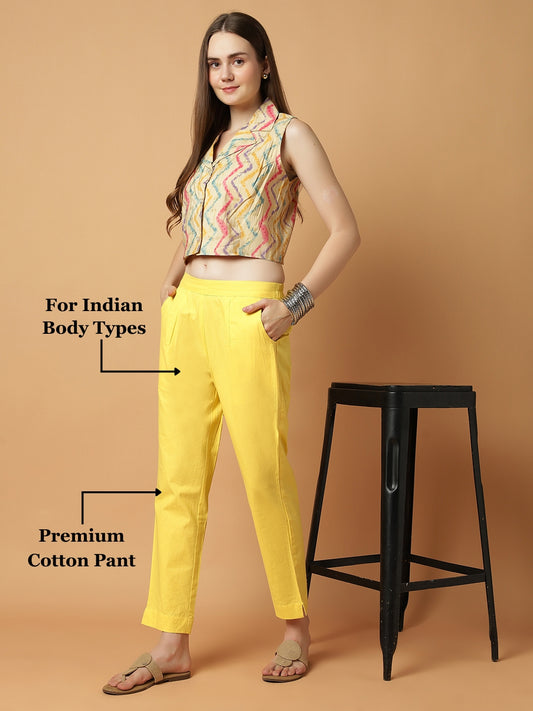 Yellow Premium Cotton Trouser