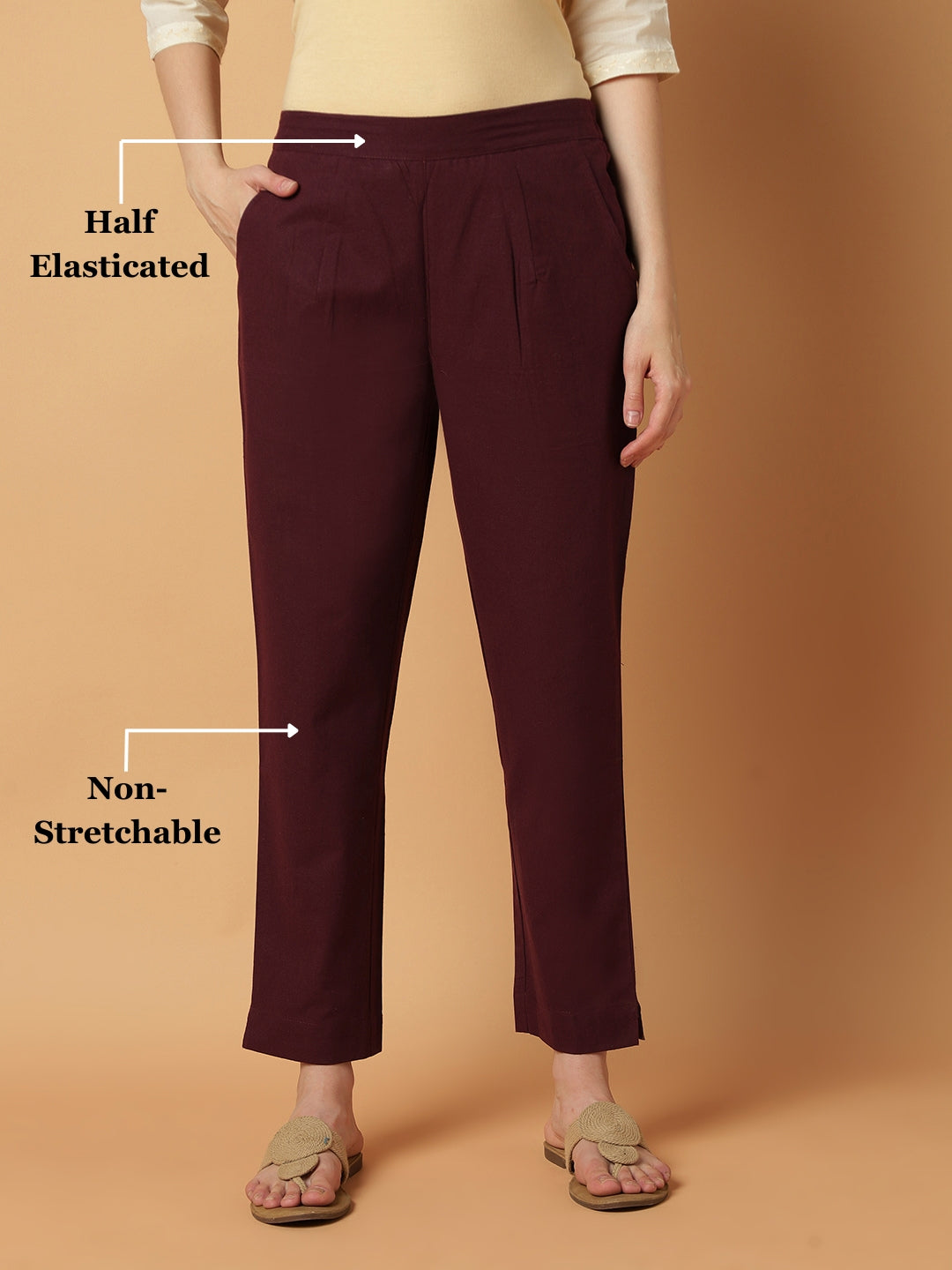 Wine Premium Cotton Trouser