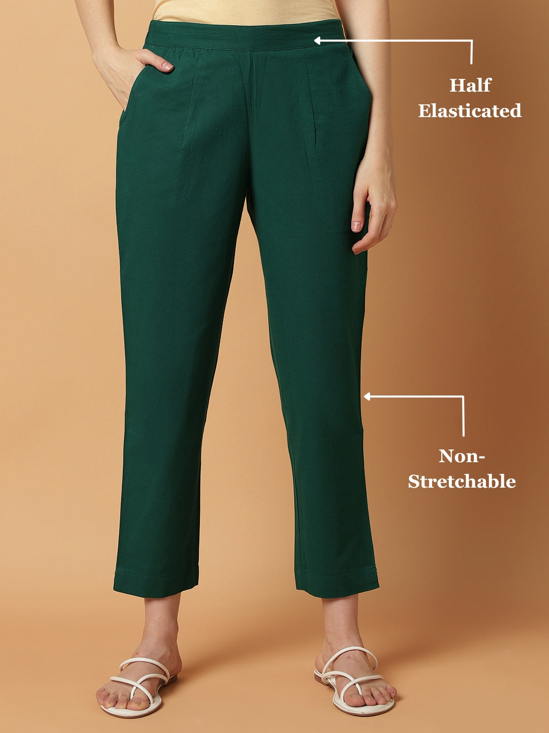 Bottle-Green Premium Cotton Pant