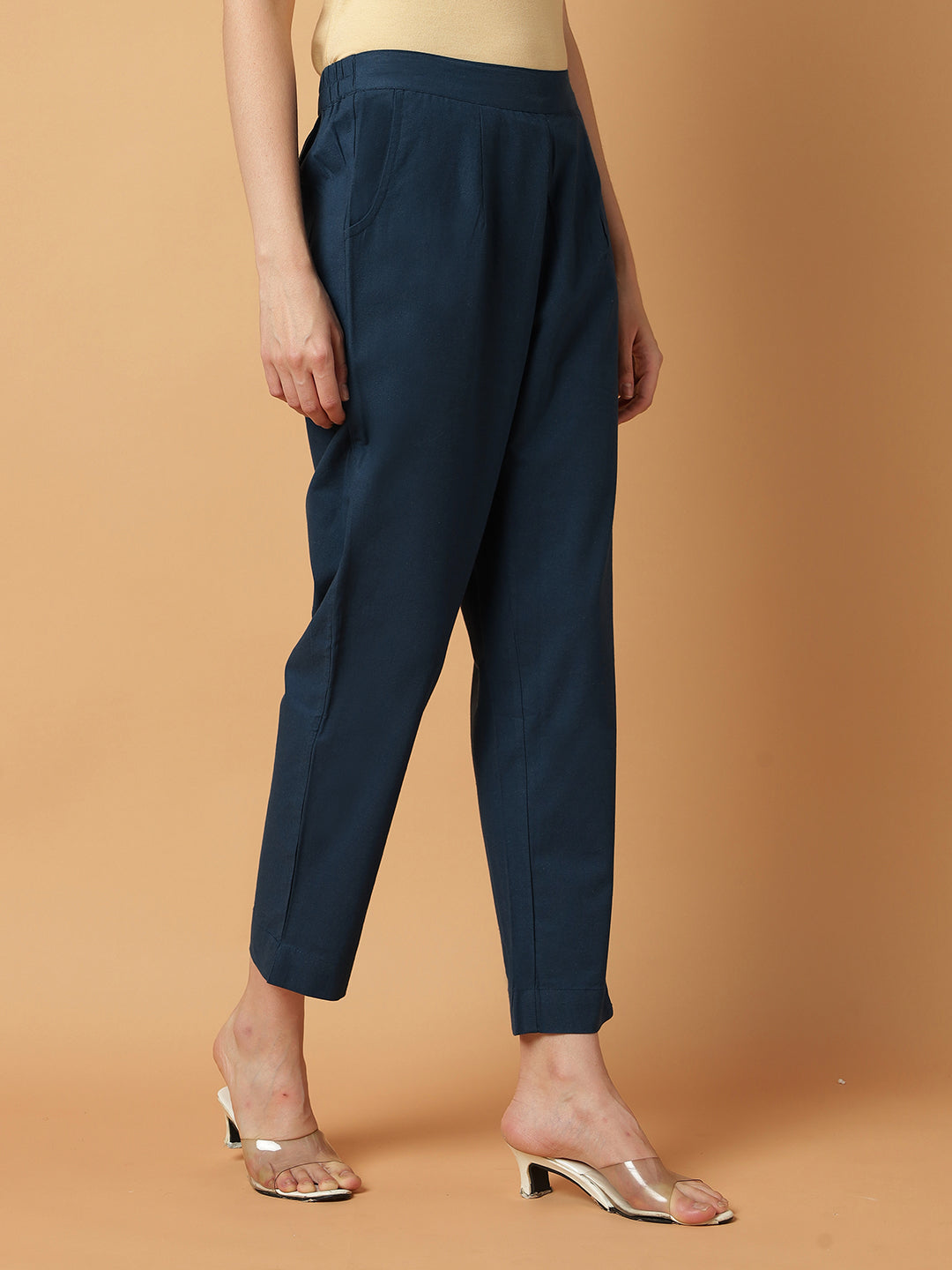 Peacock-Blue Premium Cotton Pant