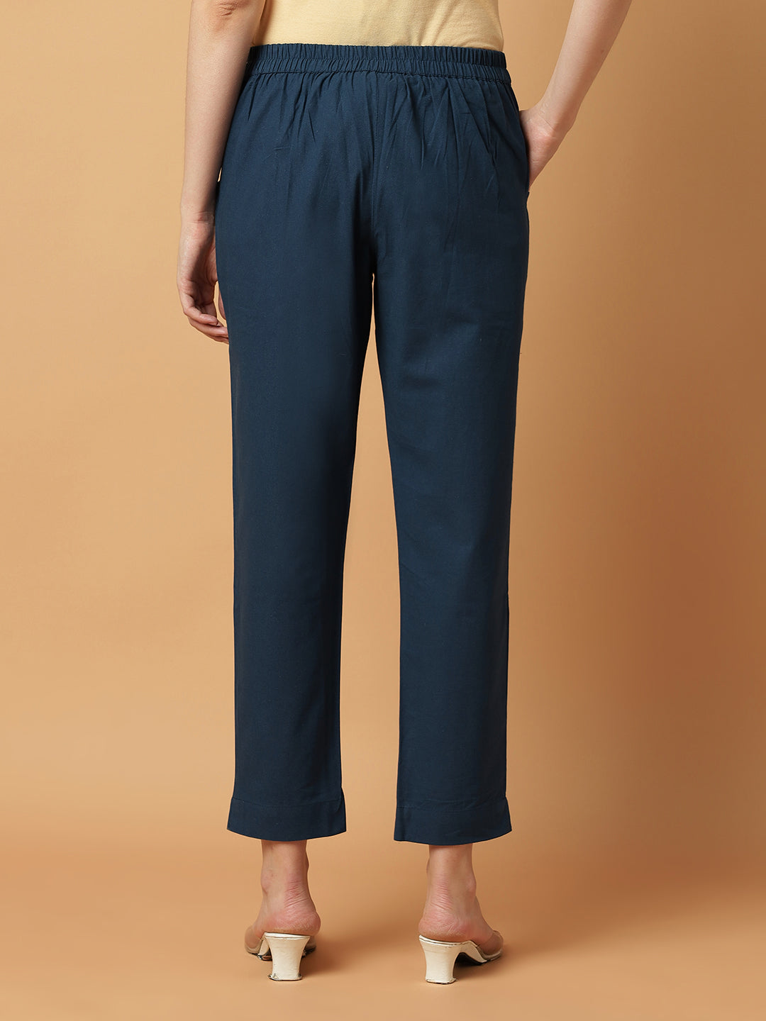 Peacock-Blue Premium Cotton Pant