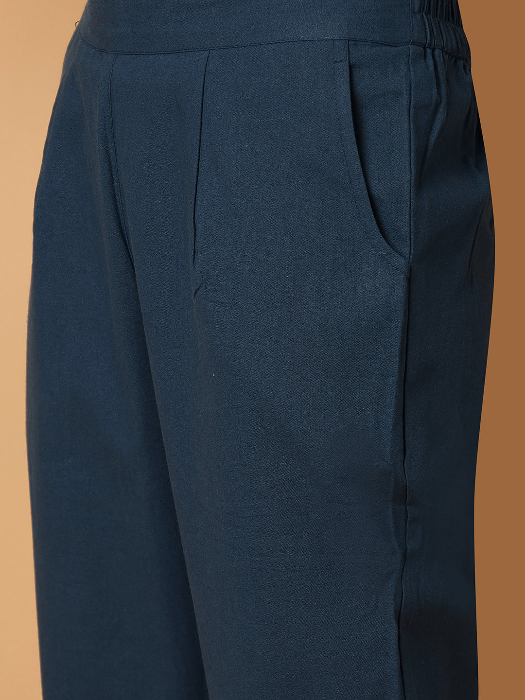 Peacock-Blue Premium Cotton Pant