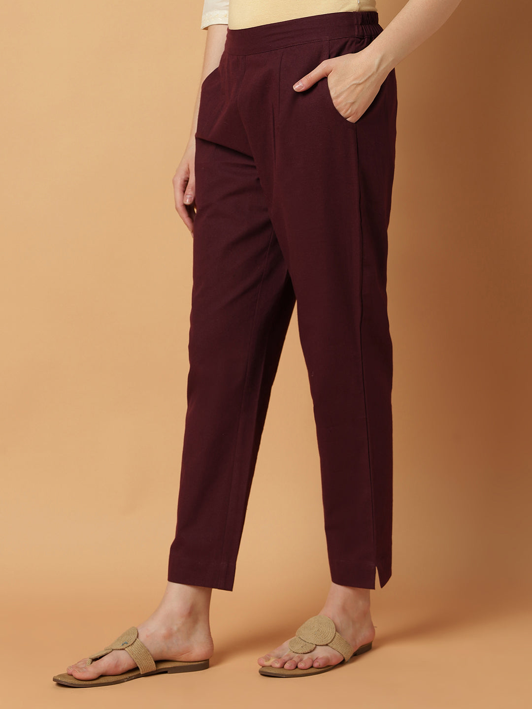 Wine Premium Cotton Trouser