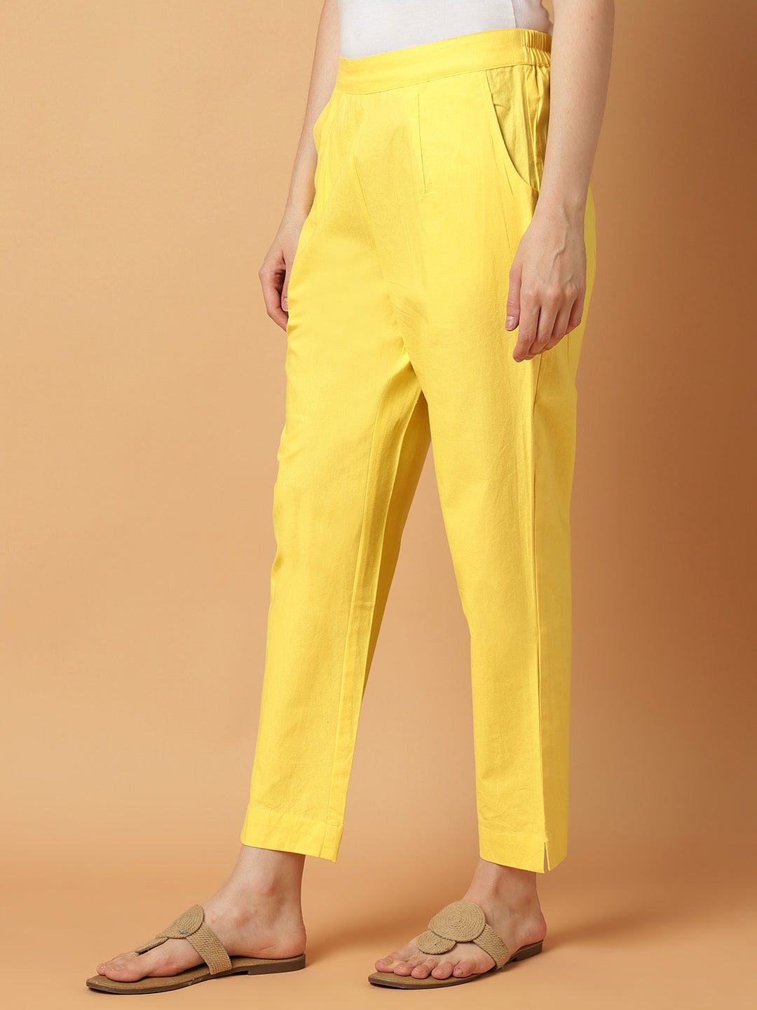 Yellow Premium Cotton Trouser