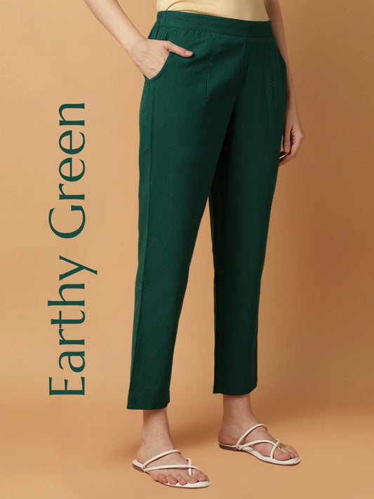 Bottle-Green Premium Cotton Pant