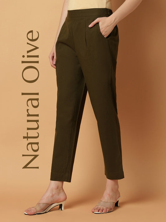 Olive-Green Premium Cotton Pant