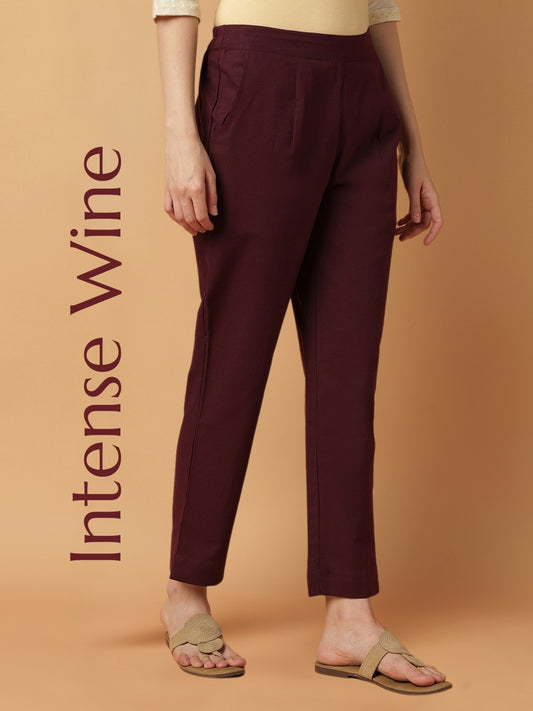 Wine Premium Cotton Trouser