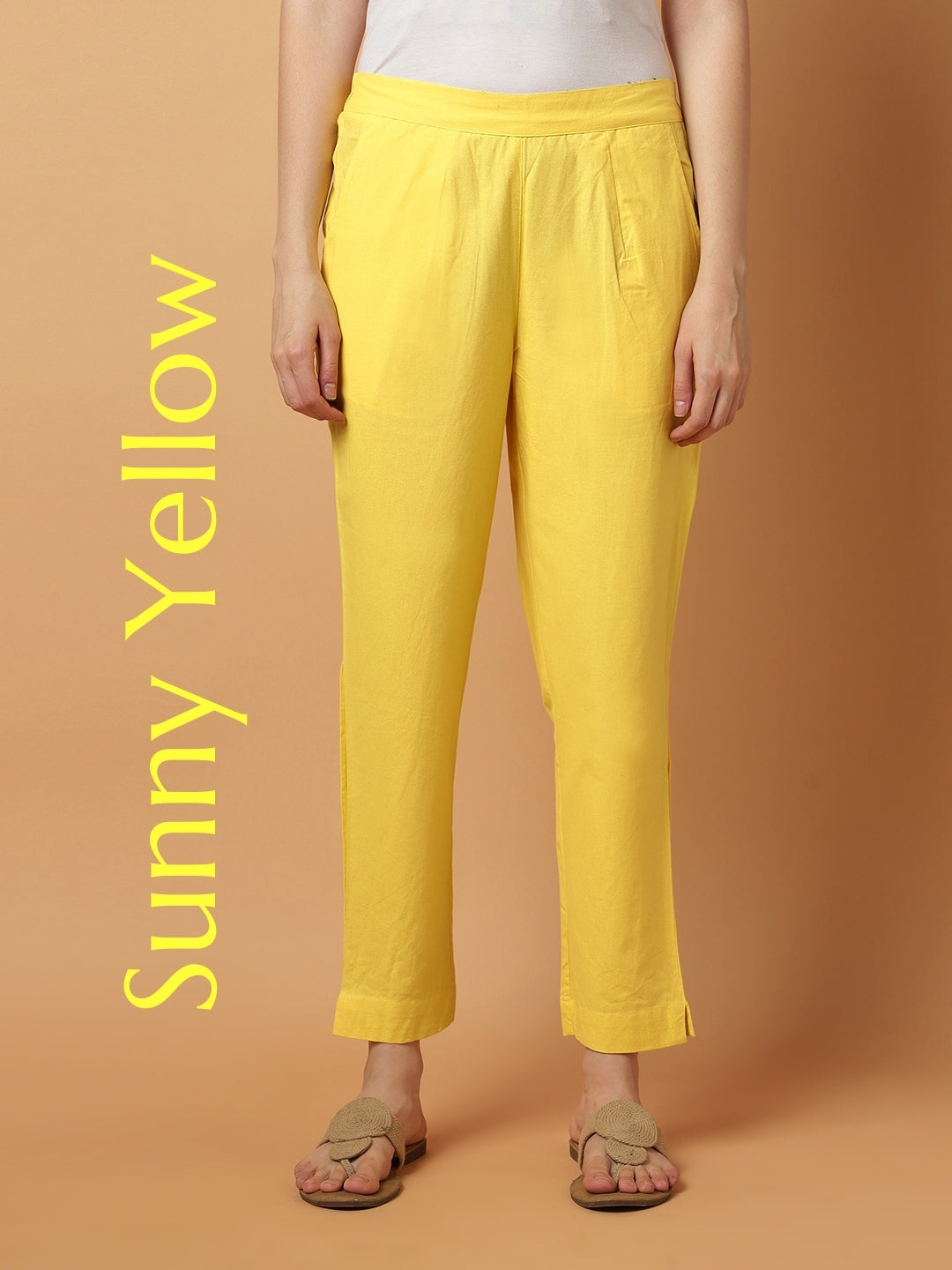 Yellow Premium Cotton Trouser