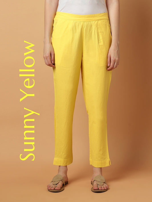 Yellow Premium Cotton Trouser